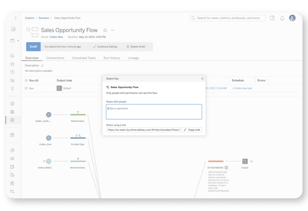 areto Partner Tableau Prep open