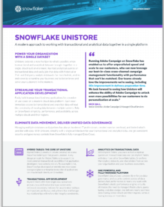 areto SNOWFLAKE UNISTORE solution brief